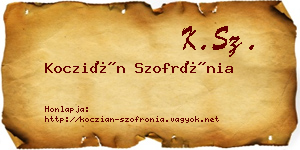 Koczián Szofrónia névjegykártya